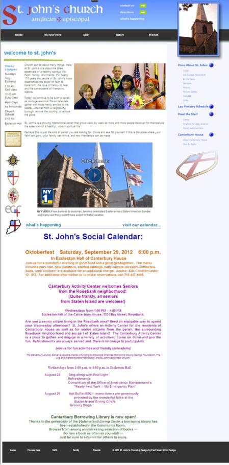 Current St. John's website